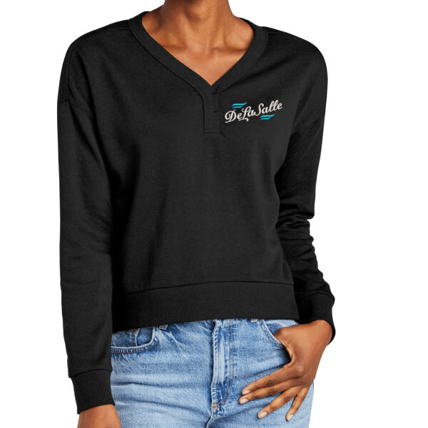 District® Women’s Perfect Tri® Fleece V-Neck Sweatshirt - Embroidered Logo Thumbnail